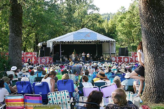 Main stage at Kate Wolf Music Festival 2005 with City Folks performing