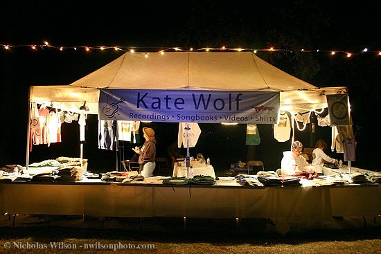 The Kate Wolf booth late Friday night after the show