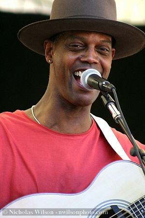 Eric Bibb performs with the Campbell Brothers