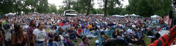 The audience for David Lindley. Stitched panoramic.