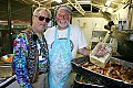 Famous Camp Winnarainbow cook Garnish Daly (right) and rock medic Dr. Don in the backstage Hog City Diner kitchen