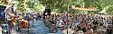 Panoramic view of the Hagler stage and audience with Bo Ramsey, Greg Brown and Rosalie Sorrels