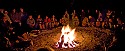 Campfire sing along at the Kate Wolf Music Festival 2007. Merged panorama.