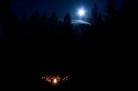 Full moon over campfire sing along Friday night