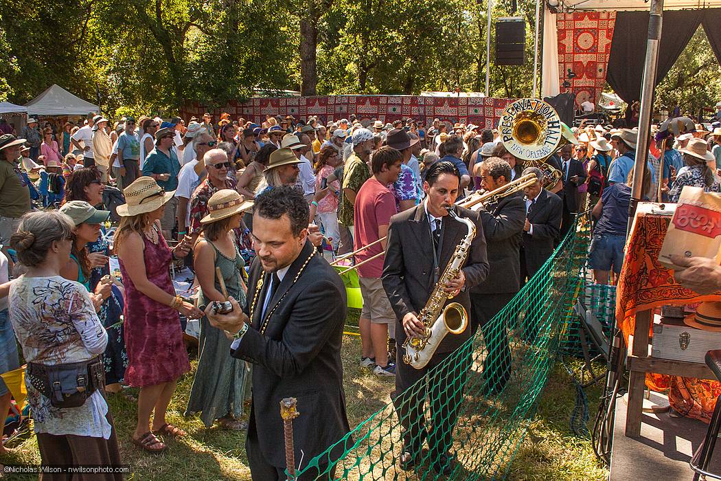 Preservation Hall Jazz Band parades through the audience