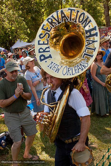 Ben Jaffe on tuba with Preservation Hall Jazz Band