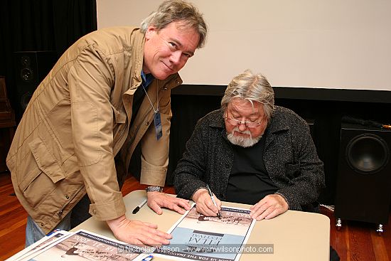 Jim McCollough and cinematographer Laszlo Kovacs at the inaugural Mendocino Film Festival in 2006