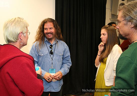 Filmmaker Adrian Belic met with audience members at St. Anthony's hall after the showing of Genghis Blues.