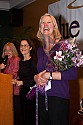 Mendocino Film Festival vice president Ann Walker with bouquet presented at the opening reception by Program Director Pat Ferrero and MFF vice president Betsy Ford.