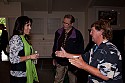 An audience member chats with fiilmmaker Audrey Wells after an event at Little River Inn's Abalone Room. Rich Aguilar looks on.