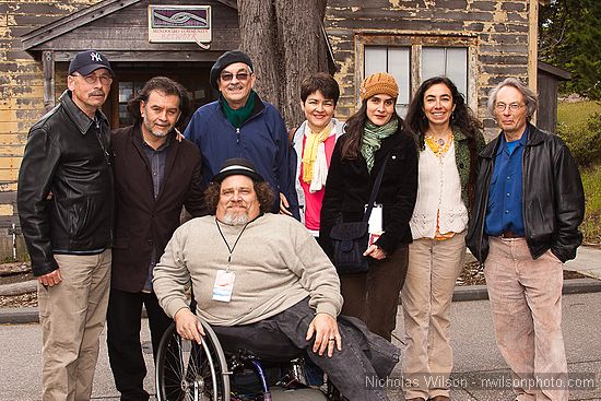 Filmmakers Jim LeBrecht (front), Quique Cruz and others associated with the documentary "Archaeology of Memory"