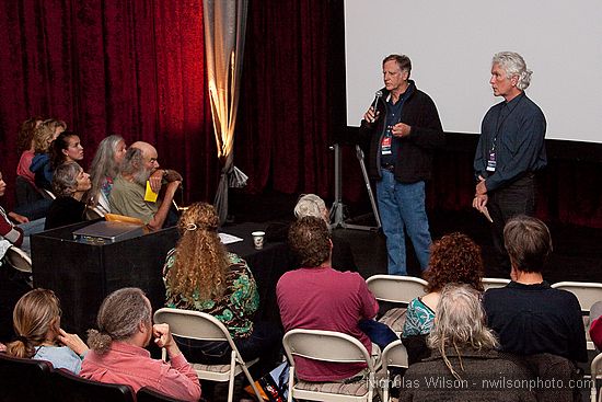 Filmmaker Alan Dater and MFF Program advisor George Russell take audience questions about "Taking Root"