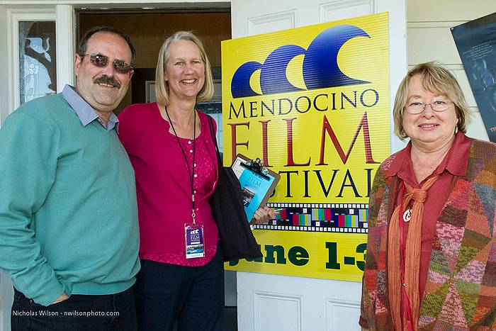 MFF founder and former president Keith Brandman stands with Ann Walker and Pat Ferrero at the Mac House entrance.