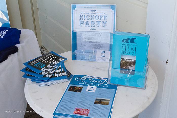 Festival information and merchandise on display at Mac Callum House.