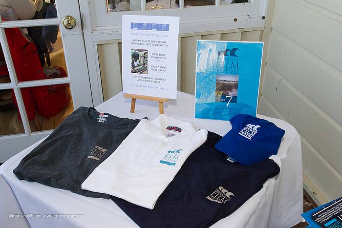 Festival information and merchandise on display at Mac Callum House.