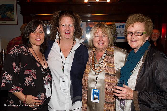 Director Kristy Guevara-Flanagan, Pat Ferrero, Zoe Elton and another guest at the opening party.