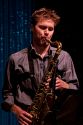 Chase Baird on sax with the Julian Pollack Quintet.