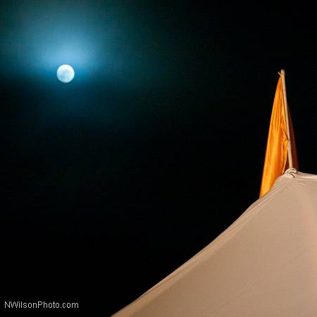 Full moon over the Mendocino Music Festival tent after the final concert of the 2010 season.
