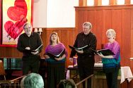 The a cappella quartet Eclectica performed an afternoon concert at Fort Bragg Methodist Church. They are Paul Friesen, Bessy Krauss, Dennis Freeze and Beth Seaward.