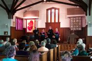 The a cappella quartet Eclectica performed an afternoon concert at Fort Bragg Methodist Church. They are Paul Friesen, Bessy Krauss, Dennis Freeze and Beth Seaward.