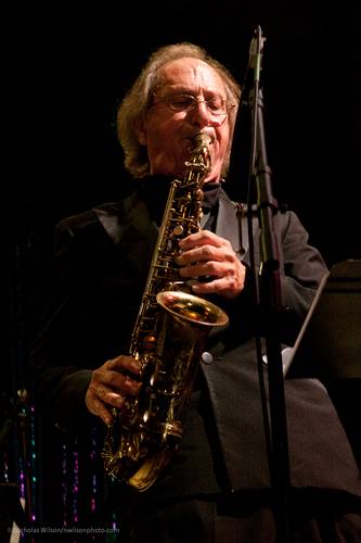 Allan Pollack on sax with the MMF Jazz Big Band.