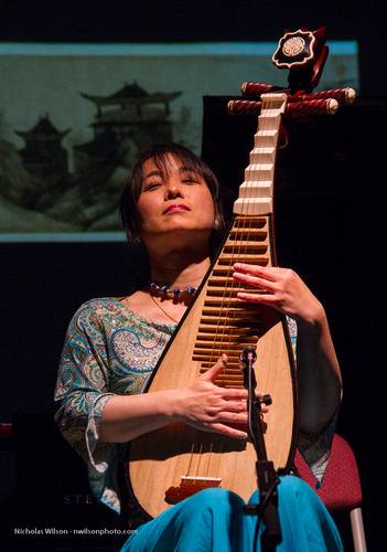 Chinese pipa virtuoso Wu Man performs at the Mendocino Music Festival July 12, 2012 in a program titled Music for a Teahouse.