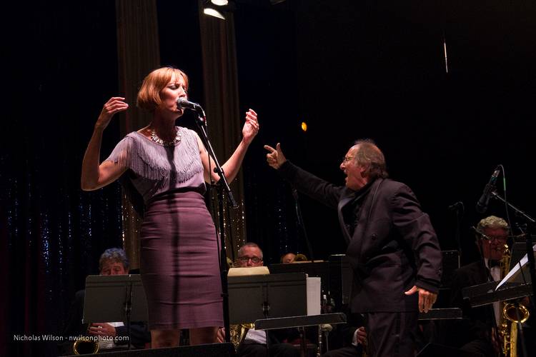 The fabulous MMF Jazz Big Band featuring vocalist Kathleen Grace and MMF co-founder Allan Pollack.