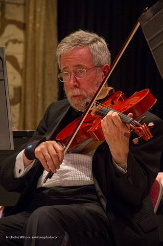 Violist Don Erlich plays his unusually shaped viola with the Festival Chamber Orchestra, and with the main Festival Orchestra as well.