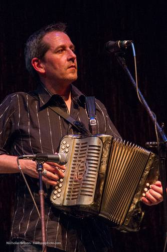 Mick McAuley from Kilkenny plays accordion with Solas.