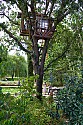 Kids enjoyed the treehouse on the grounds of the Solar Living Center.